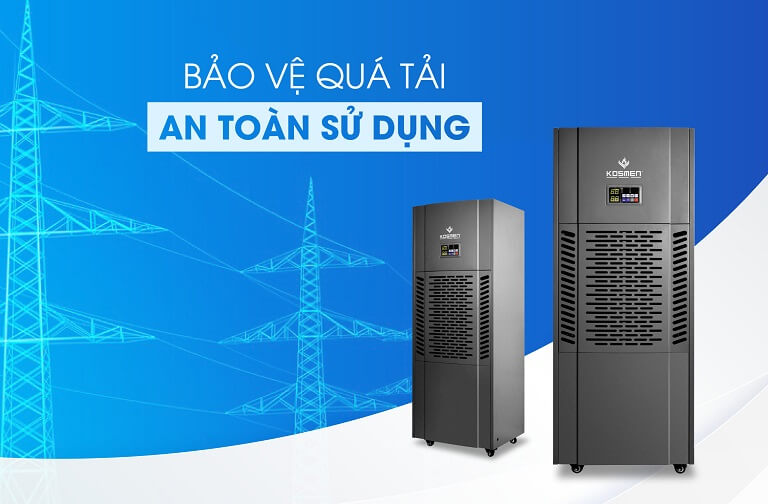 Máy hút ẩm Kosmen KM-250S điều khiển dễ dàng, bảo vệ quá tải an toàn khi sử dụng