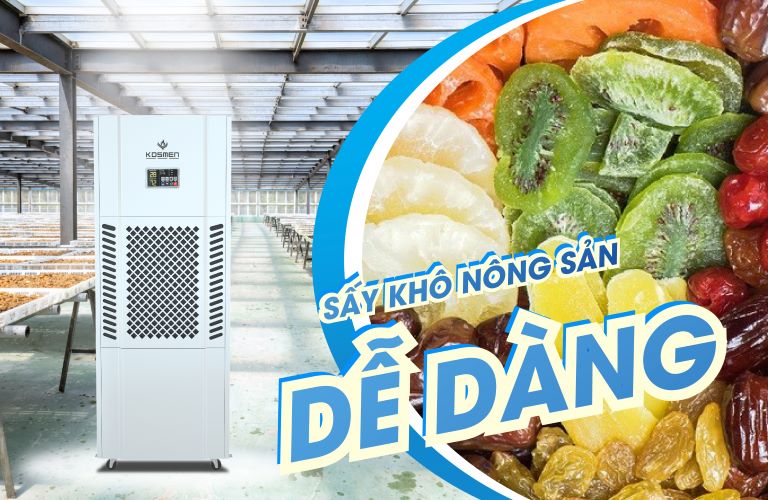 Sấy khô và bảo quản nông sản dễ dàng với máy hút ẩm Kosmen KM-180S