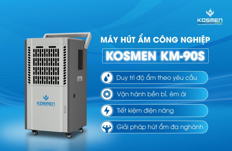 Máy hút ẩm công nghiệp Kosmen KM-90S ứng dụng tốt trong đa lĩnh vực