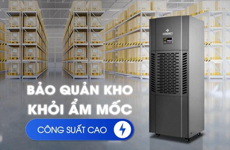 Bảo quản kho xưởng dễ dàng với máy hút ẩm công nghiệp Kosmen