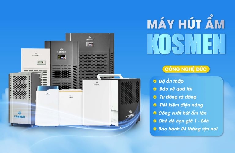 Máy hút ẩm Kosmen được ứng dụng công nghệ thông minh đến từ Đức