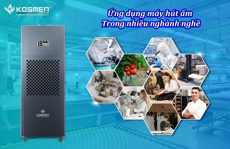 Máy hút ẩm Kosmen KM-210S ứng dụng trong đa dạng lĩnh vực, ngành nghề