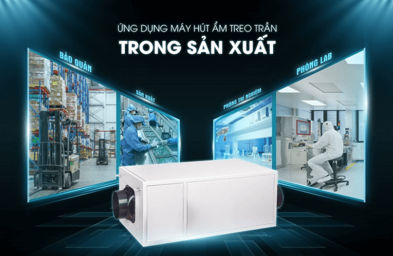 Máy hút ẩm treo trần Kosmen được sử dụng trong nhiều lĩnh vực khác nhau