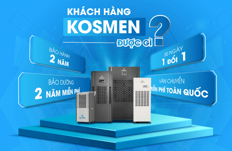 Ưu đãi khách hàng nhận được khi đặt mua máy hút ẩm Kosmen