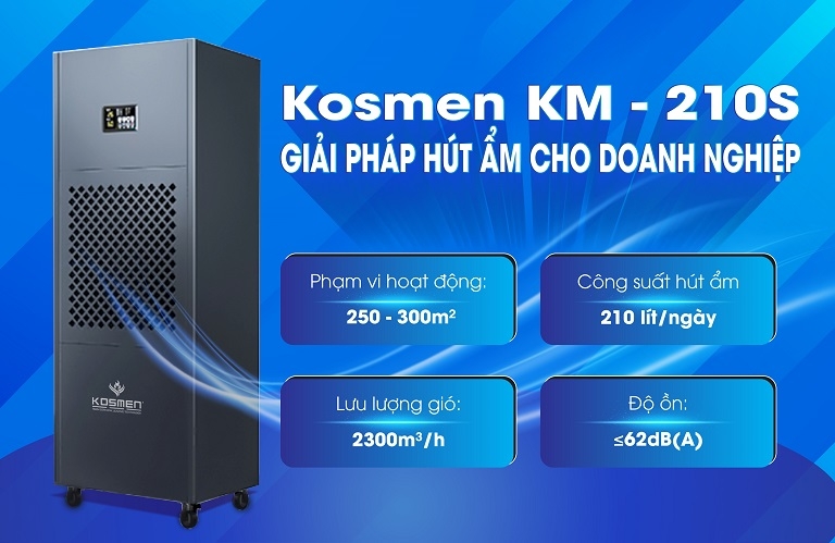 Kosmen KM-210S công suất hút ẩm mạnh mẽ