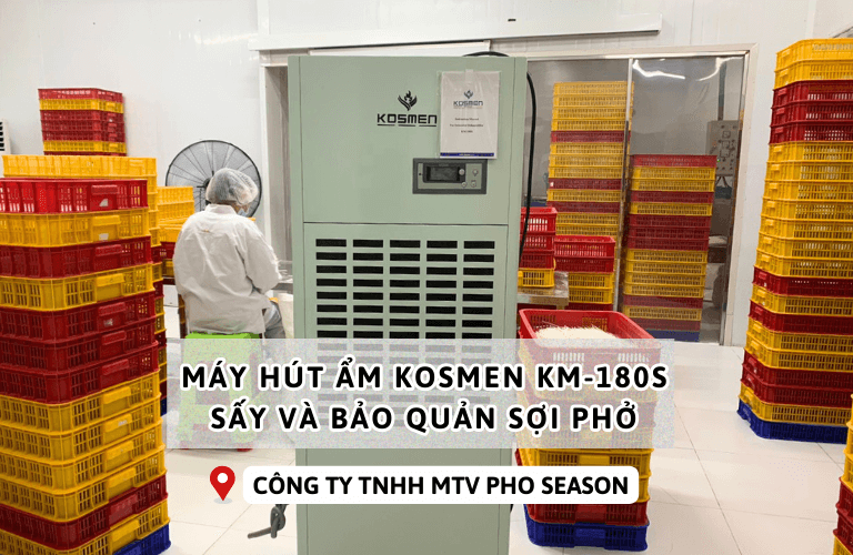 Sấy và bảo quản sợi phở bằng máy hút ẩm Kosmen KM-180S tại Long An